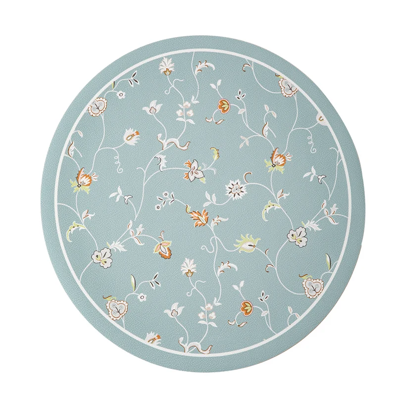 Runder dekorativer Teppich mit floraler Tierillustration und feiner Jacquardstruktur Karnz
