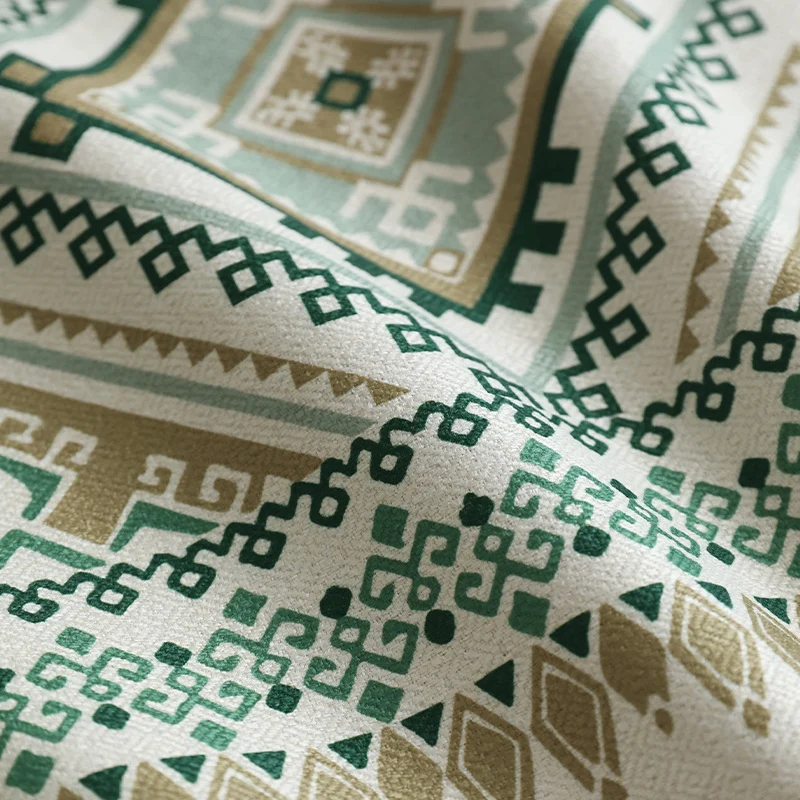 Rechteckige Tischdecke im Boho-Ornament mit Leinenoptik Karnz