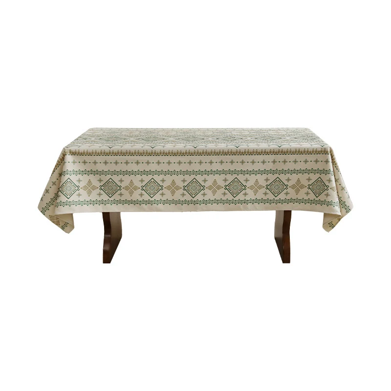Rechteckige Tischdecke im Boho-Ornament mit Leinenoptik Karnz