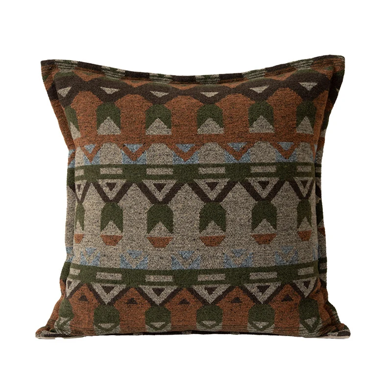 Quadratisches dekoratives Sofakissen mit jacquard-gewebtem Ornament und weicher Bouclé-Oberfläche Karnz