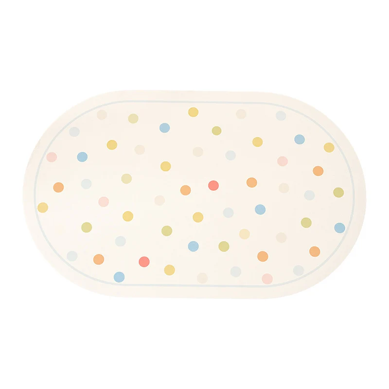 Ovales abwischbares Tischset mit pastellfarbenen Polka‑Dots Karnz