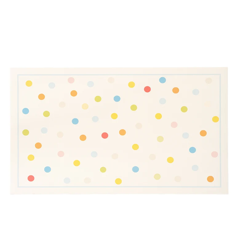 Ovales abwischbares Tischset mit pastellfarbenen Polka‑Dots Karnz
