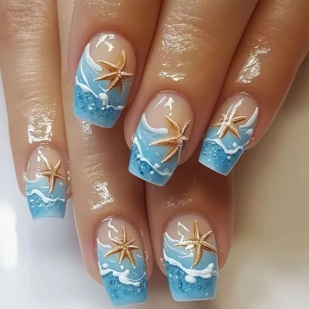 Küsten-Themen Nagelkunst Karnz