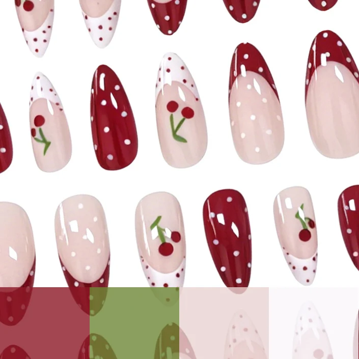 Kirschen-Thematisierte Acrylnagelkunstverzierungen Karnz