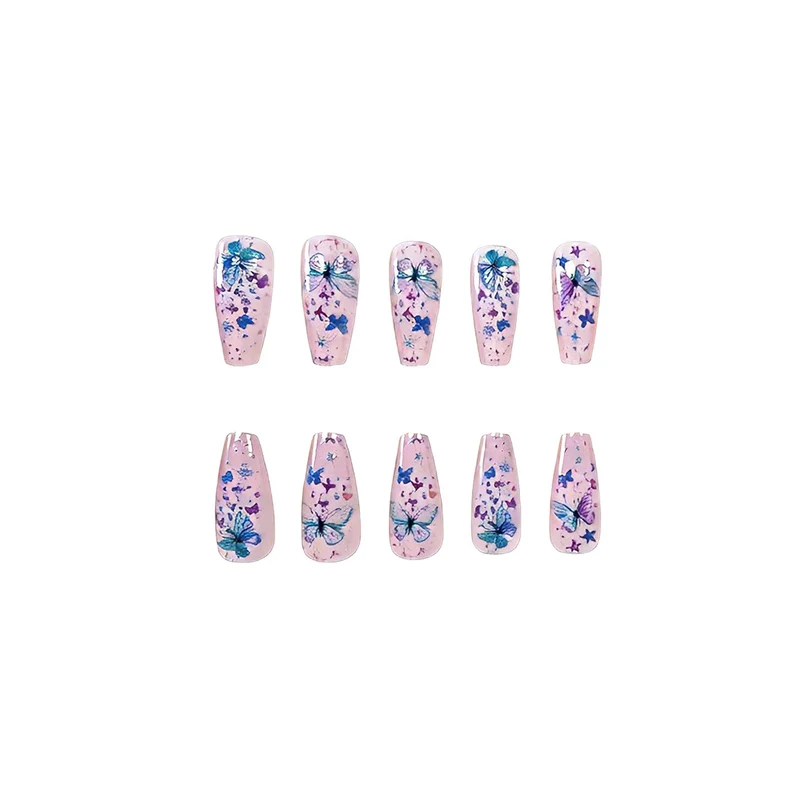 Schmetterlings-Themen Dekorative Druck-On Nagelkunst Karnz