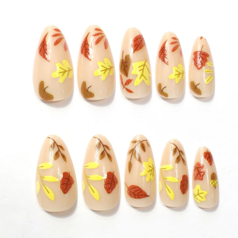 Herbst-Themen Dekorative Presse-On Nail Enhancements Karnz