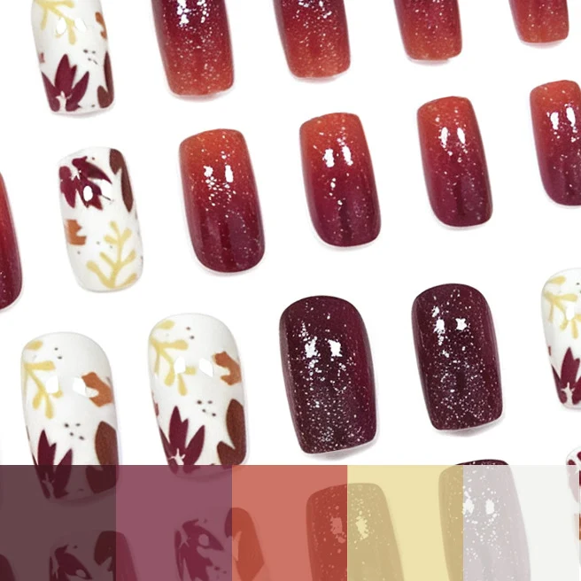 Herbst-inspirierte Nagelkunst-Verstärkungen Karnz