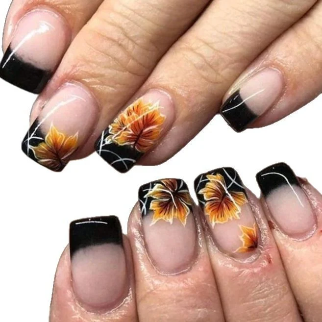 Herbst-inspirierte Nagelkunst-Verstärkungen Karnz