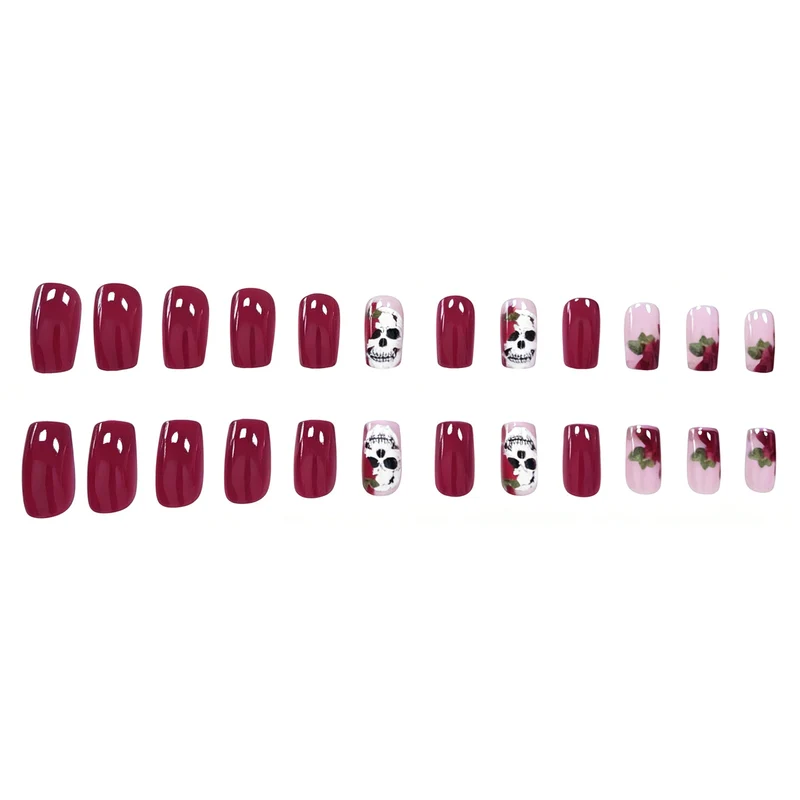 Künstlerisches Schädel Nagelkunst Design Karnz