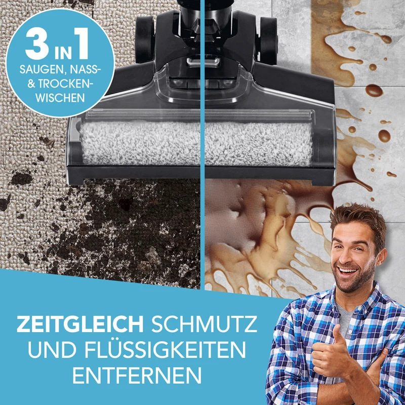 CLEANmaxx Multi-Bodenreiniger + Teppichshampoo - Saugen, Nass- & Trockenwischen