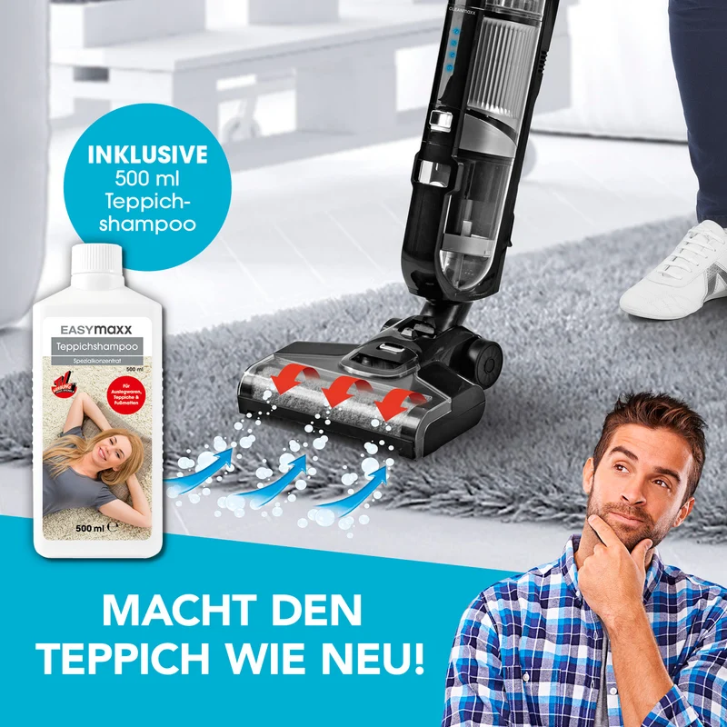 CLEANmaxx Multi-Bodenreiniger + Teppichshampoo - Saugen, Nass- & Trockenwischen