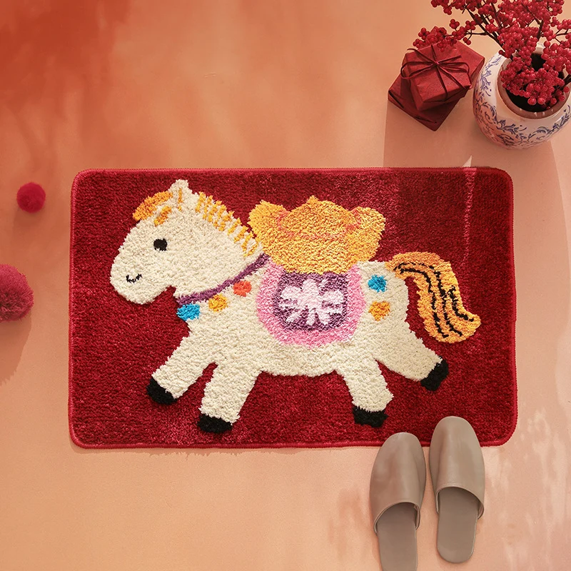 Kinder-Badematte mit gesteppter Pony-Applikation und rutschfester Unterseite Karnz