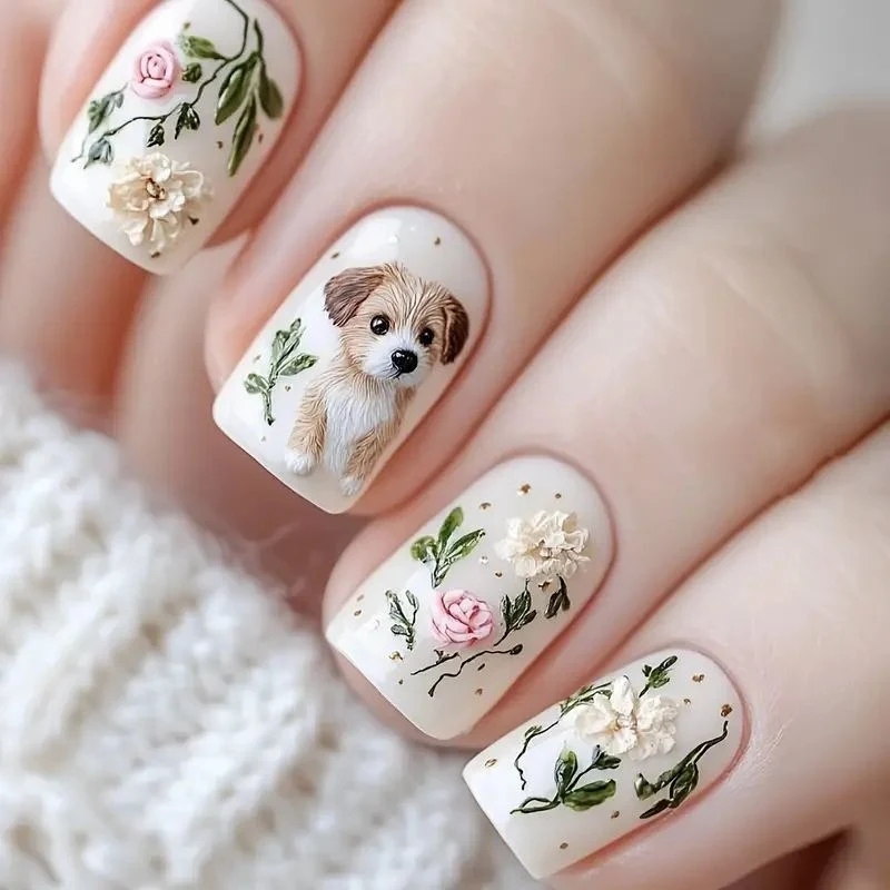 Künstlerisches Haustier-Thema Nagelkunst Karnz