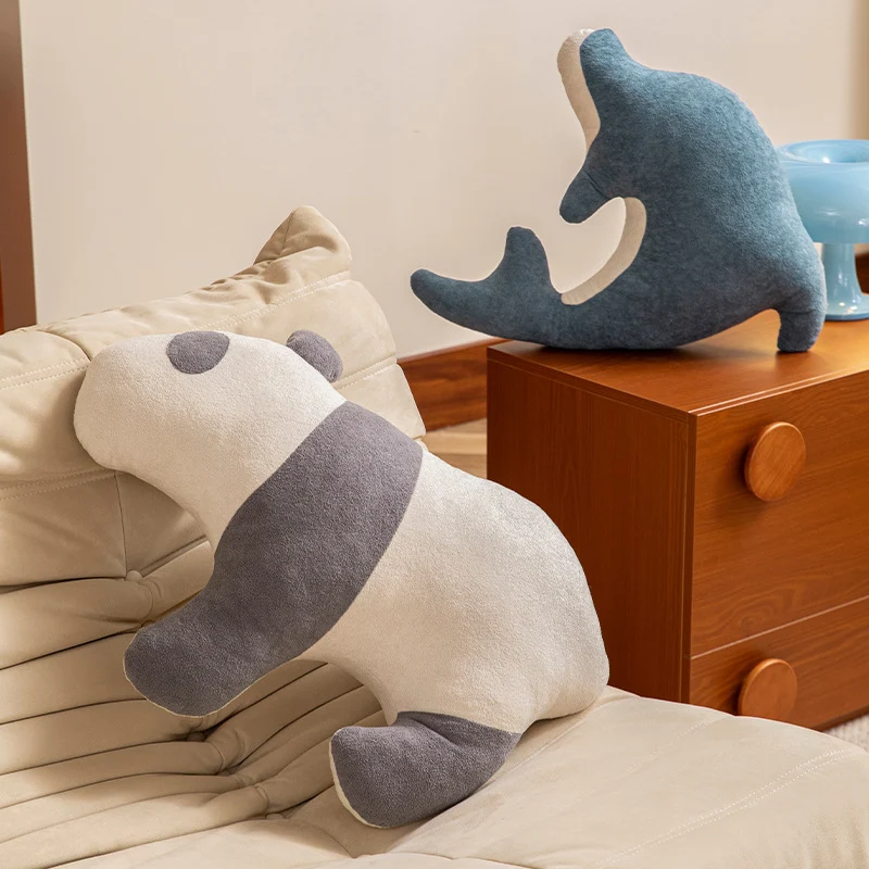 Delfinförmiges Komfort-Kuschelkissen aus weichem Plüsch mit ergonomischer Kontur Karnz