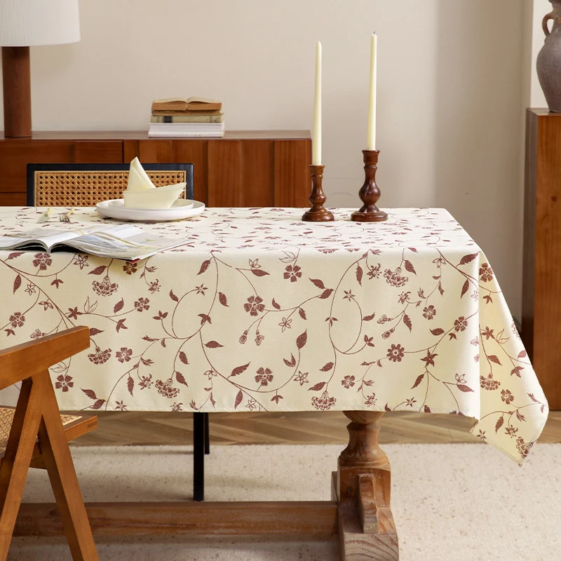 Beschichtete Tischdecke im Vintage-Blumenmuster aus Baumwollmischung Karnz