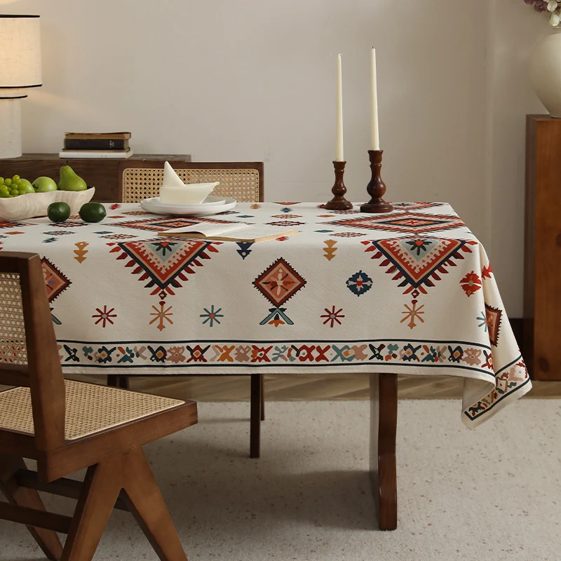 Bedruckte rechteckige Tischdecke aus Baumwollmischung mit Paisley‑Bordüre Karnz