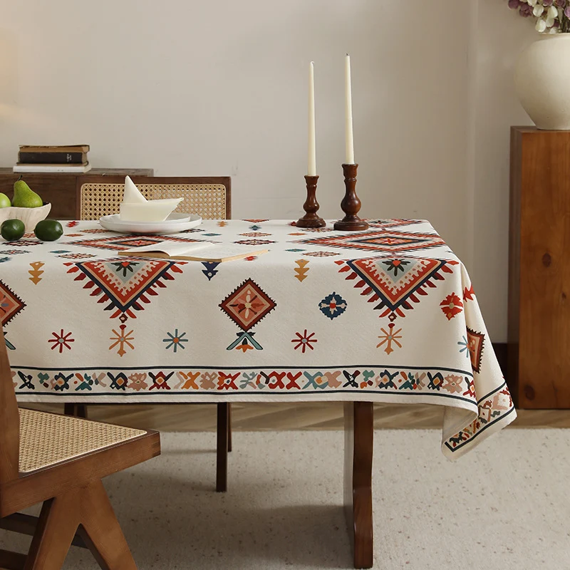 Bedruckte rechteckige Tischdecke aus Baumwollmischung mit Paisley‑Bordüre Karnz