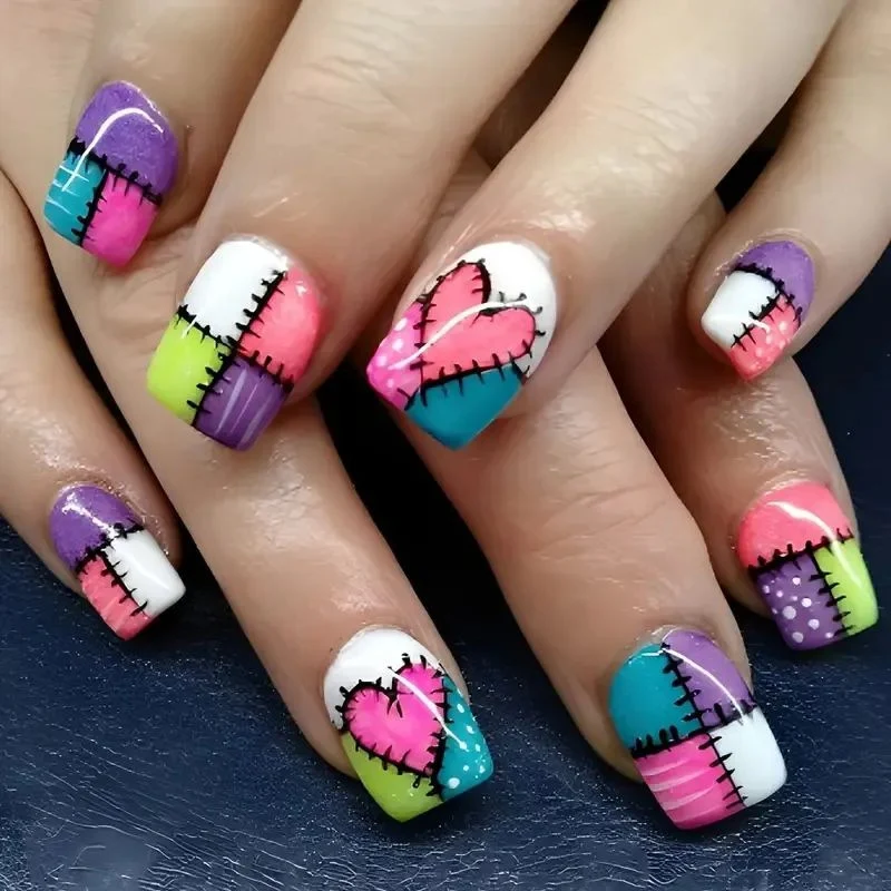 Künstlerisches Herz-Print-Nagelkunst-Set Karnz