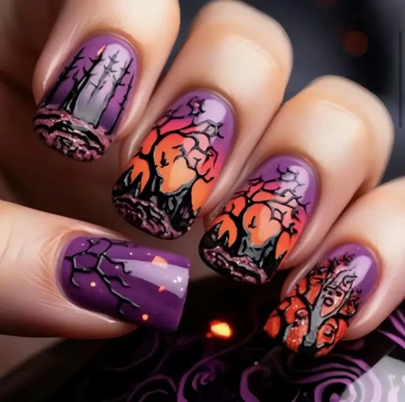 Künstlerische Halloween-Themen-Nail Art Karnz