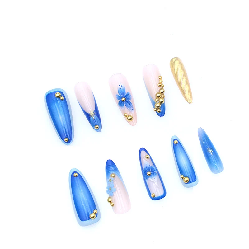 Künstlerische Blumen- und Edelstein-Nagelverstärkungen Karnz