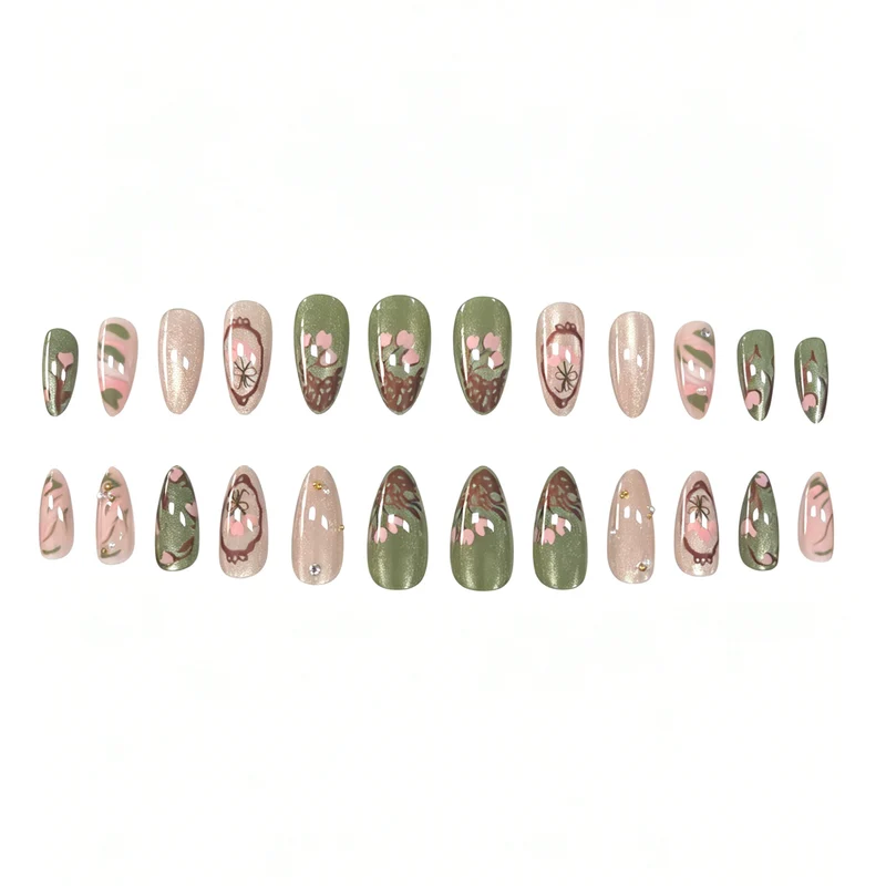 Künstlerische Blumen Press-On Nagelverzierungen Karnz 1789915404