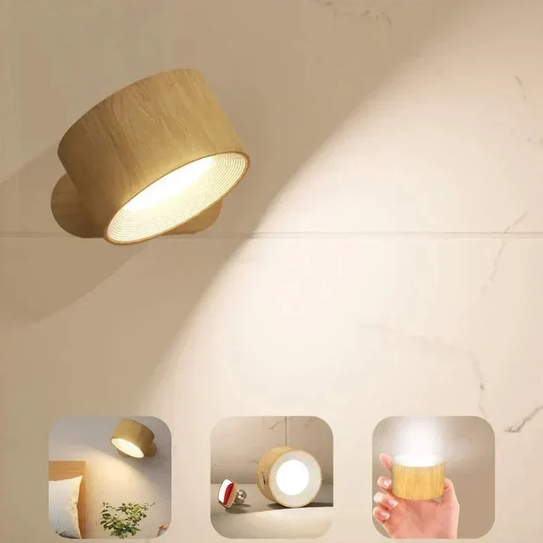 Karnz | Spotlight Kabellose Wandlampe - 360° Rotation, Dimmbar, Wiederaufladbare Wandlicht