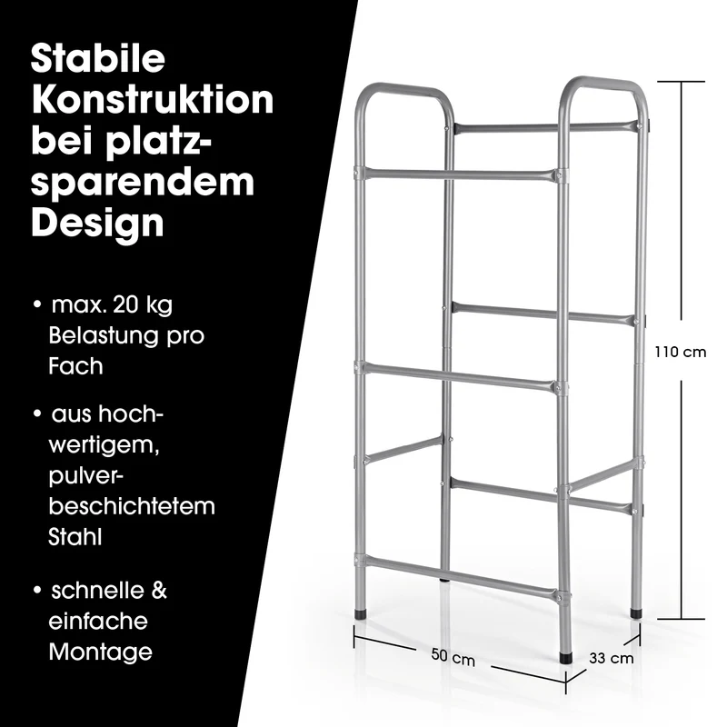 EASYmaxx Metall Getränkekisten-Regal für 3 Kisten - 127x50x34 cm