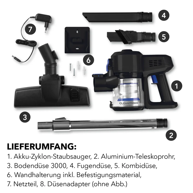 CLEANmaxx Zyklon-Staubsauger - schwarz/blau