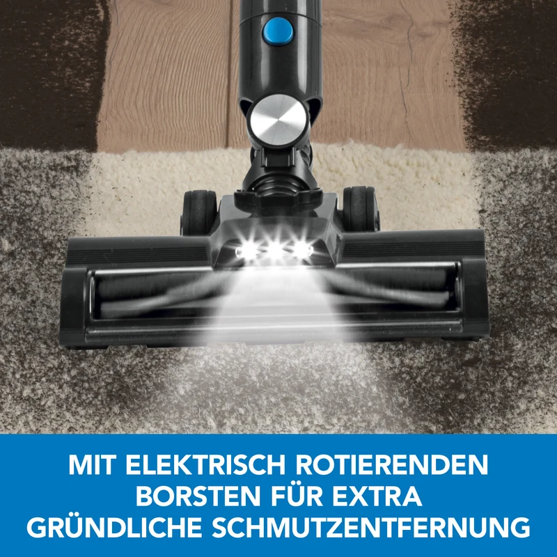 CLEANmaxx Akku-Zyklon-Staubsauger Digital-Display - anthrazit/silber/blau