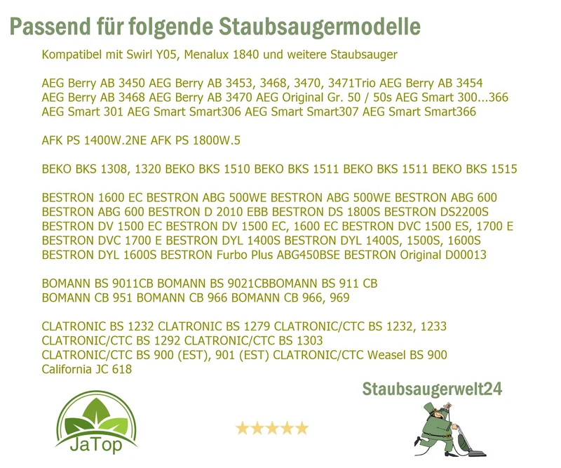 30 Staubsaugerbeutel geeignet für Aldi DV 102,DIV 109, KS 5123,6122 Filtertüten