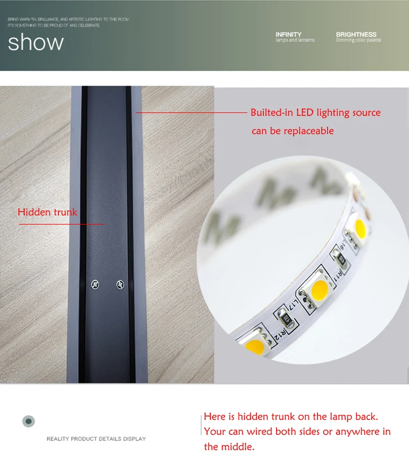 Lange Streifen-LED-Elegante Wandleuchte | Karnz