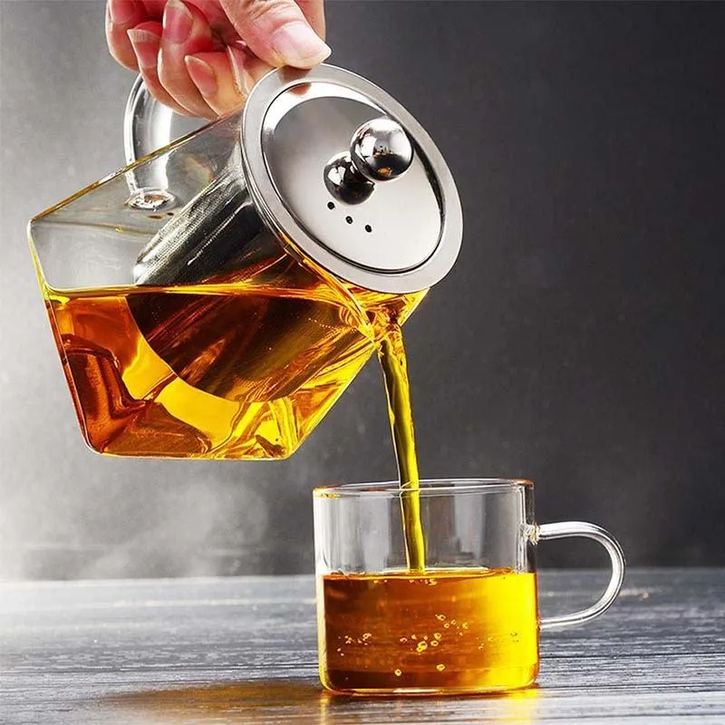 Hitzebeständige Borosilikatglas Teekanne mit Teesieb Filter Teekessel Oolong Teekanne | Karnz