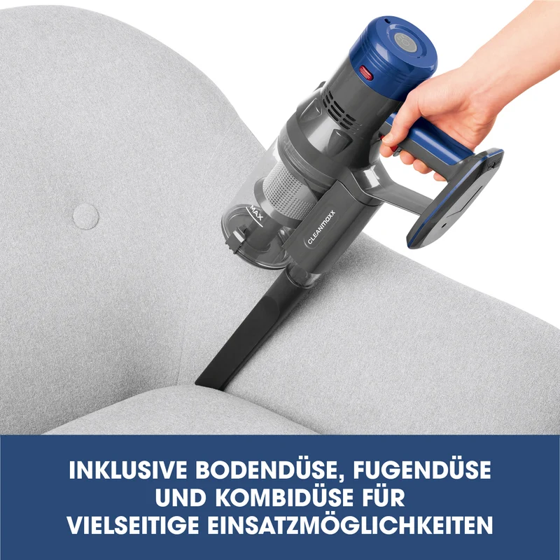 CLEANmaxx Kabelloser Hand- und Bodenstaubsauger mit Zyklontechnologie - anthrazit/blau