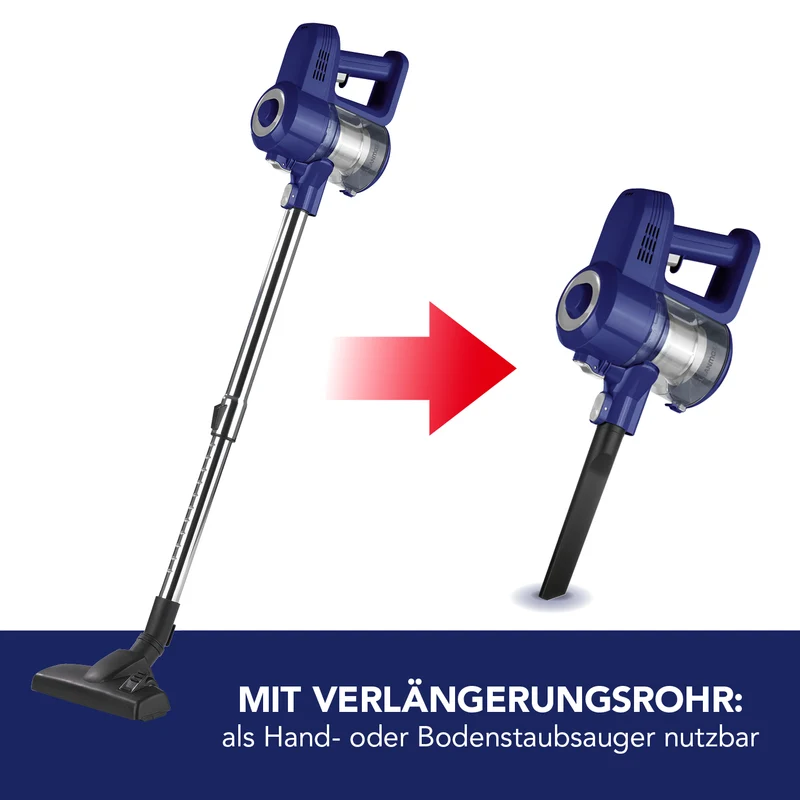 CLEANmaxx Akku-Zyklon-Staubsauger - blau/silber