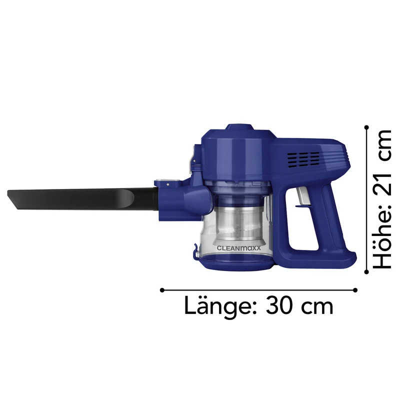 CLEANmaxx Akku-Zyklon-Staubsauger - blau/silber
