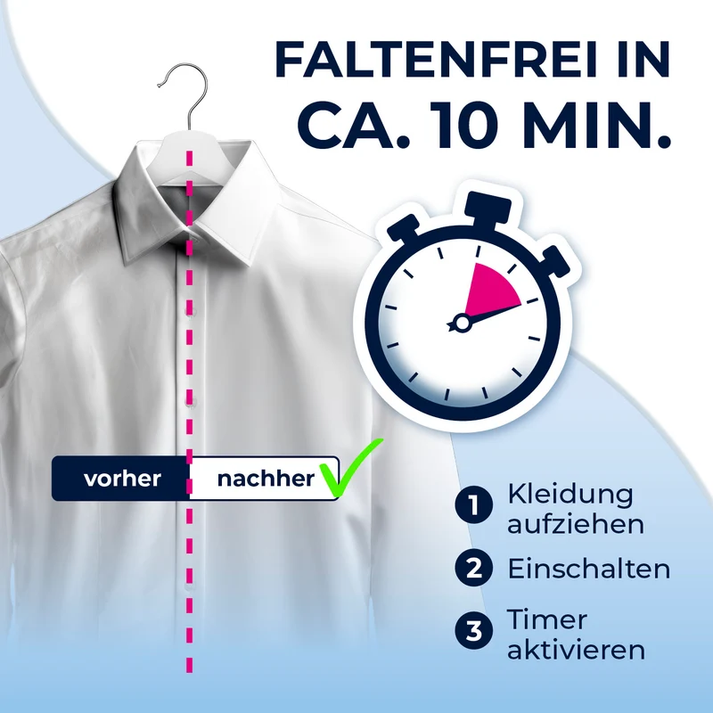 CLEANmaxx Hemdenbügler PRO mit Hosenaufsatz - trocknet & bügelt vollautomatisch - Schwarz