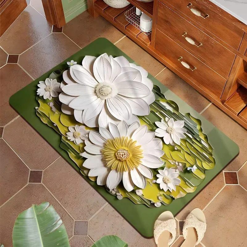 Dekorative 3D Blumenbadmatte