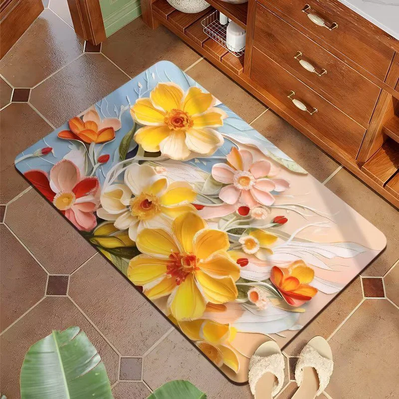 Dekorative 3D Blumenbadmatte