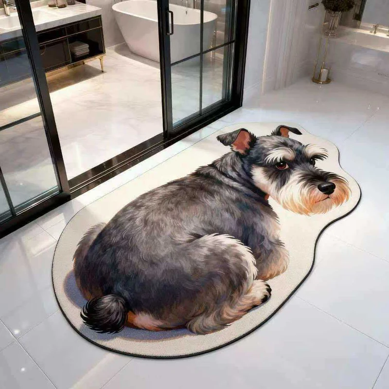 Niedliche hundeformige Badmatte