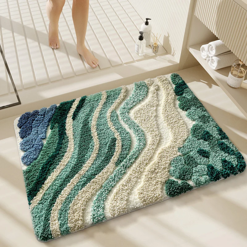 Abstract Wave Pattern Badeteppich