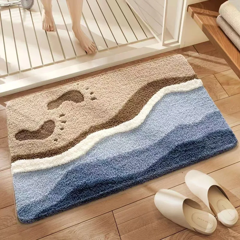 Abstract Wave Pattern Badeteppich
