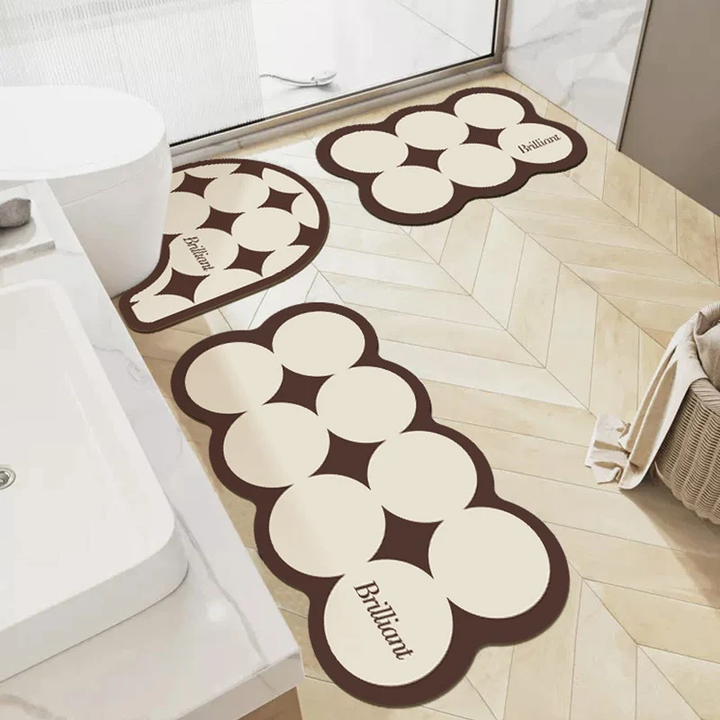 Einzigartiges Bubble Design Badteppich Set