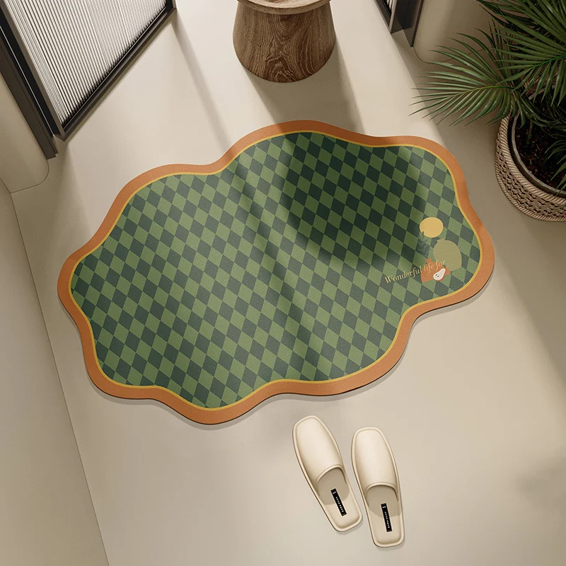 Stylische Schachbrett-Badematte