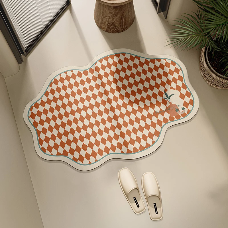 Stylische Schachbrett-Badematte