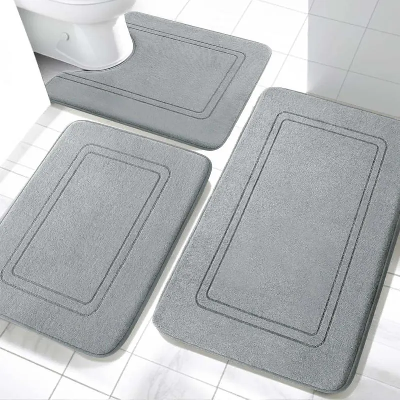 Weiches Plüsch-Badezimmermatte-Set