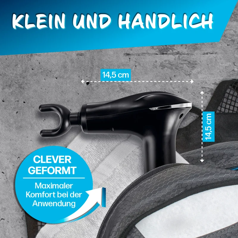 VITALmaxx Massage Gun - 6 Leistungsstufen & 4 Aufsätze inkl. Dual-Kugelaufsatz