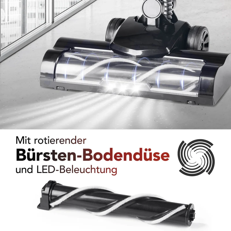 CLEANmaxx Akku-Zyklon-Staubsauger 22,2V kupferrot/schwarz mit elektr. Bodendüse