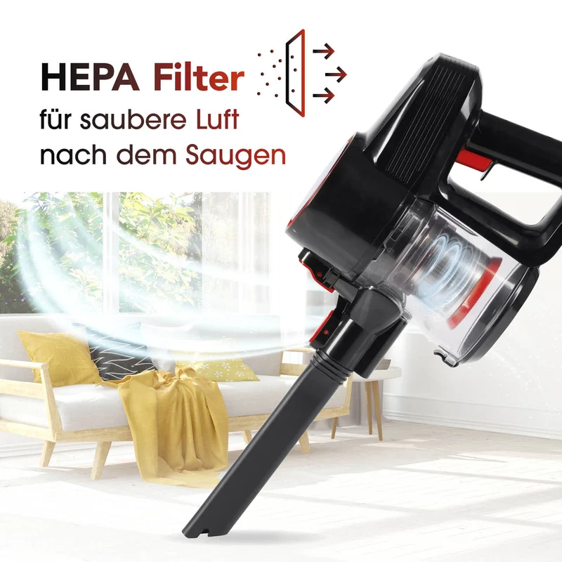 CLEANmaxx Akku-Zyklon-Staubsauger 22,2V kupferrot/schwarz mit elektr. Bodendüse