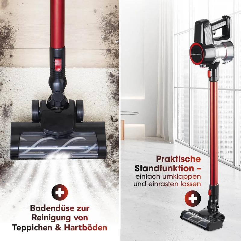 CLEANmaxx Akku-Zyklon-Staubsauger 22,2V kupferrot/schwarz mit elektr. Bodendüse