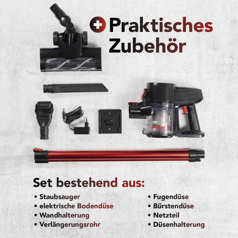 CLEANmaxx Akku-Zyklon-Staubsauger 22,2V kupferrot/schwarz mit elektr. Bodendüse